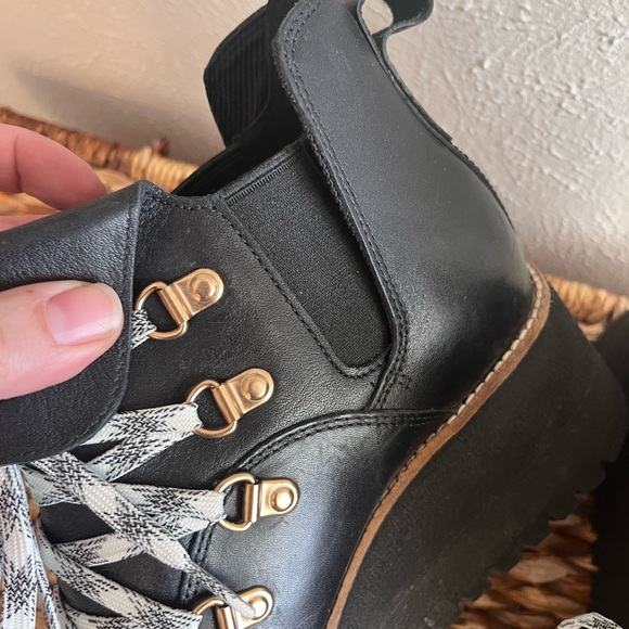 Cole Haan black slip on wedge boots ankle leather wedges 9 - Picture 5 of 8